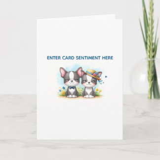 Festiva Tarjeta de felicitación con texto personalizado pa