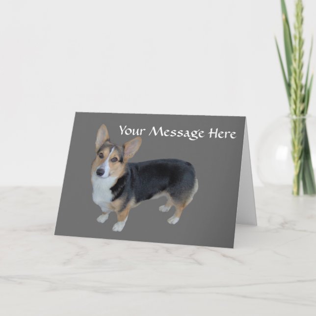 Festiva Tarjeta de felicitación conmovedora del Corgi (Anverso)