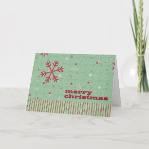 Festiva Tarjeta de felicitación Copos de nieve rojos