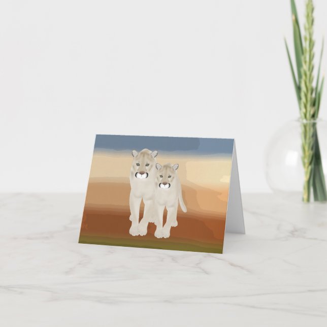 Festiva Tarjeta de felicitación Cougar (Anverso)
