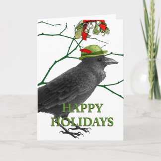 Festiva Tarjeta de felicitación Crow Holiday