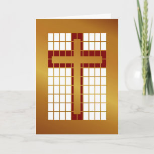 Festiva Tarjeta de felicitación cruzada de oro