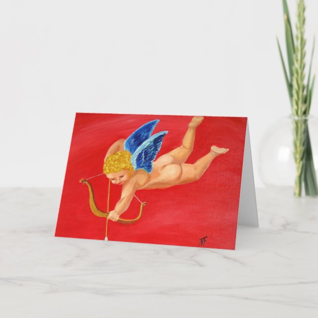 Festiva Tarjeta de felicitación CUPID (Anverso)