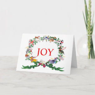 Festiva Tarjeta de felicitación de 12 perros de Navidades,