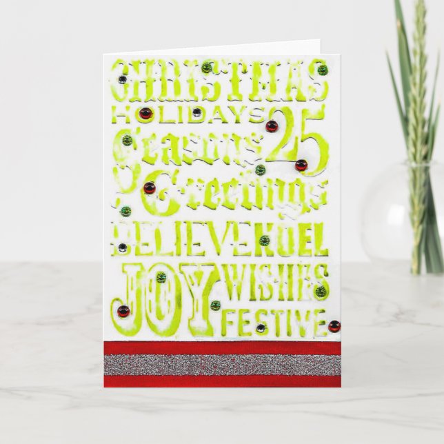 Festiva Tarjeta de felicitación de 25 días de Navidades (Anverso)