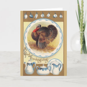 Festiva Tarjeta de felicitación de Acción de Gracias Vinta