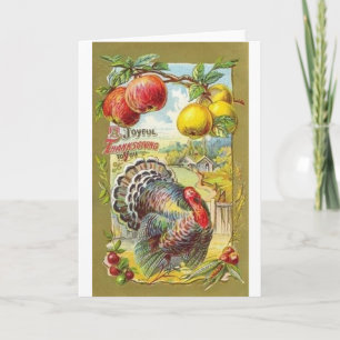 Festiva Tarjeta de felicitación de Acción de Gracias Vinta