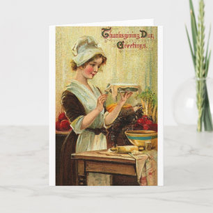 Festiva Tarjeta de felicitación de Acción de Gracias Vinta