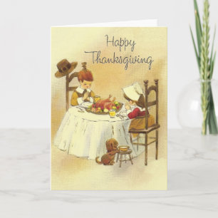 Festiva Tarjeta de felicitación de Acción de Gracias Vinta