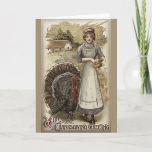 Festiva Tarjeta de felicitación de Acción de Gracias Vinta