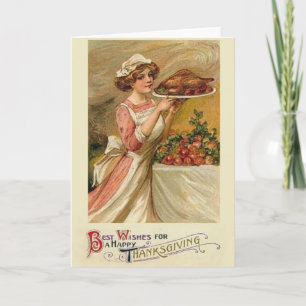 Festiva Tarjeta de felicitación de Acción de Gracias Vinta