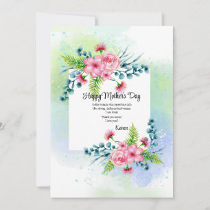 Festiva Tarjeta de Felicitación de Acuarela de Primavera