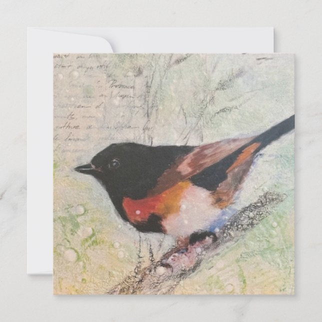 Festiva Tarjeta de felicitación de American Redstart (Anverso)