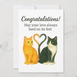 Festiva Tarjeta de Felicitación de Amor de Gato: Boda, Ani