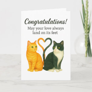 Festiva Tarjeta de felicitación de amor de gato: Boda, Ani
