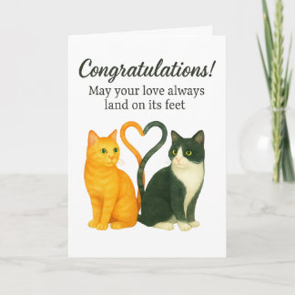 Festiva Tarjeta de felicitación de amor de gato: Boda, Ani