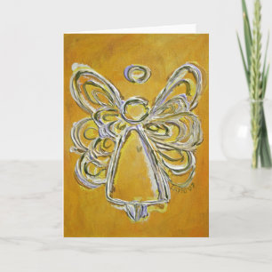 Festiva Tarjeta de felicitación de ángel amarillo