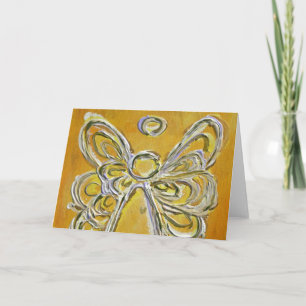 Festiva Tarjeta de felicitación de ángel amarillo o tarjet