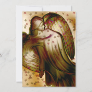 Festiva Tarjeta de Felicitación de Ángel Dorado con Estrel
