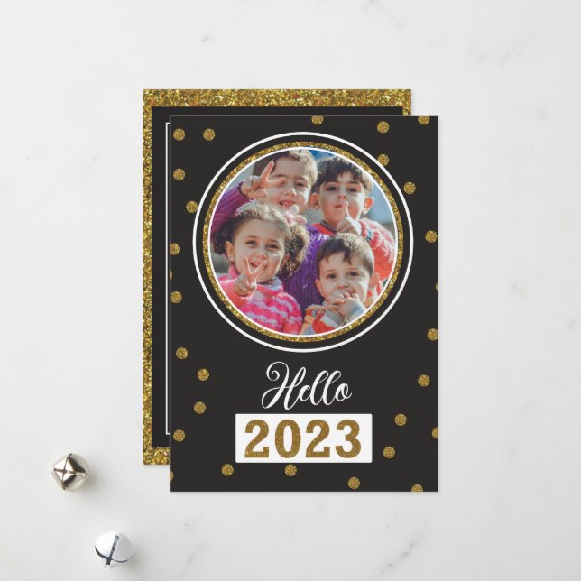 Festiva Tarjeta de Felicitación de Año Nuevo (Anverso/Reverso In Situ)