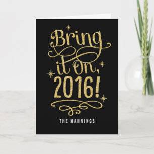 Festiva Tarjeta de felicitación de Año Nuevo 2016 Bring It