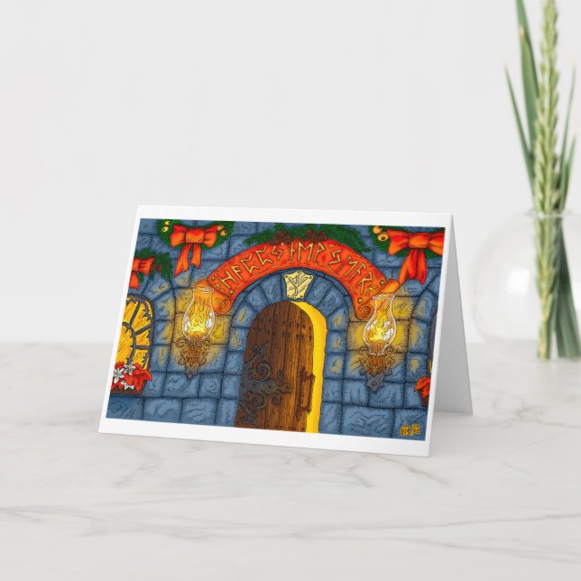 Festiva Tarjeta de felicitación de Año Nuevo Feliz (Anverso)