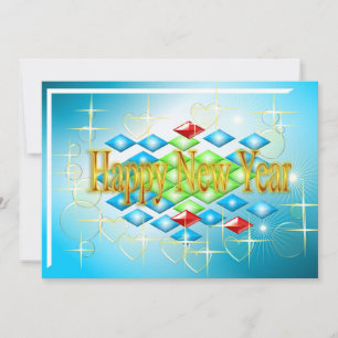 Festiva Tarjeta de felicitación de Año Nuevo Feliz