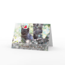 Tarjeta de felicitación de Año Nuevo, Gatito Están