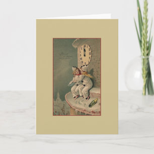 Festiva Tarjeta de felicitación de Año Nuevo letón vintage