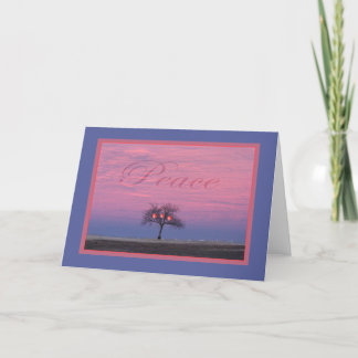 Festiva Tarjeta de felicitación de árbol de la paz con sim