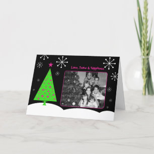 Festiva Tarjeta de felicitación de árbol de mod para navid