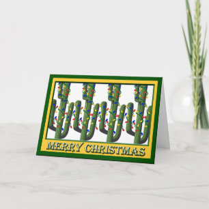 Festiva Tarjeta de felicitación de árboles de cactus del s