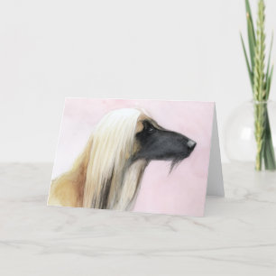 Festiva Tarjeta de felicitación de arte de perro con perfi