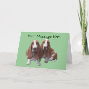 Festiva Tarjeta de felicitación de Basset Hound Buddies