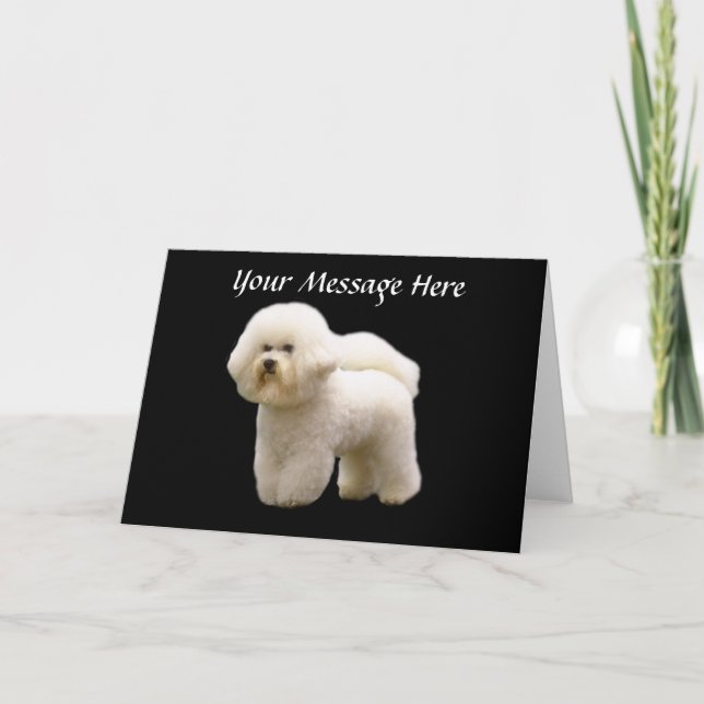 Festiva Tarjeta de felicitación de Bichon (Anverso)