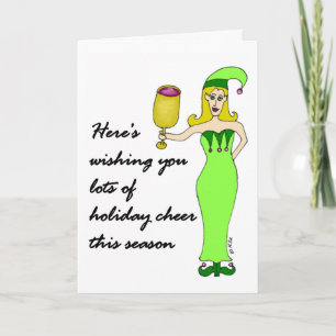 Festiva Tarjeta de felicitación de bienvenida de Wine Elf