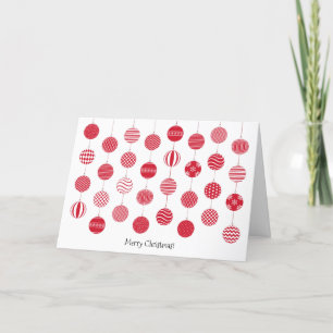 Festiva Tarjeta de felicitación de bolas rojas para Navida