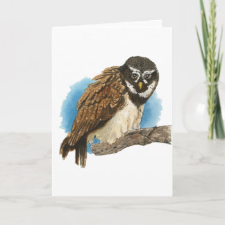 Festiva Tarjeta de Felicitación de Búho de Anteojos