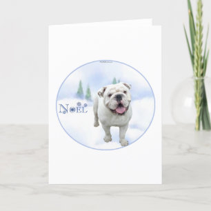 Festiva Tarjeta de felicitación de bulldog Noel