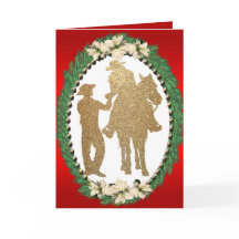 Tarjeta de felicitación de caballos Cowboy Cowgirl