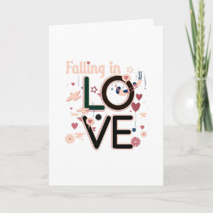 Festiva Tarjeta de felicitación de caída en el amor