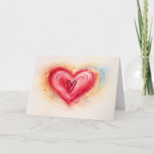 Festiva Tarjeta de felicitación de capas de amor dobladas