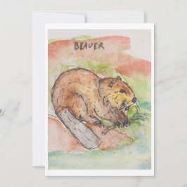 Festiva Tarjeta de Felicitación de Castor