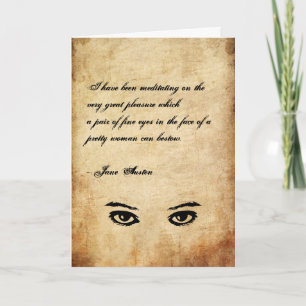 Festiva Tarjeta de felicitación de citas Jane Austen CUSTO