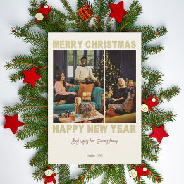 Festiva Tarjeta de felicitación de colaje de fotos minimal