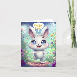 Festiva Tarjeta de Felicitación de Conejito Adorable