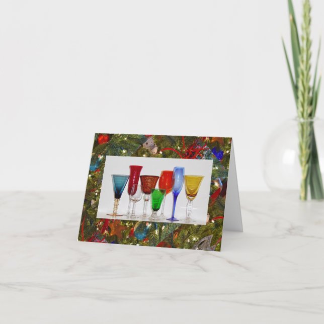 Festiva Tarjeta de felicitación de copas de vino (Anverso)