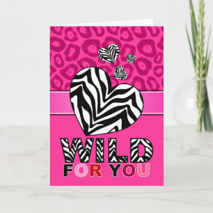 Festiva Tarjeta de felicitación de corazón silvestre para