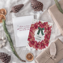 Tarjeta de felicitación de corona de hibisco navid