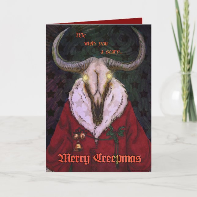 Festiva Tarjeta de felicitación de Creepmas (Anverso)